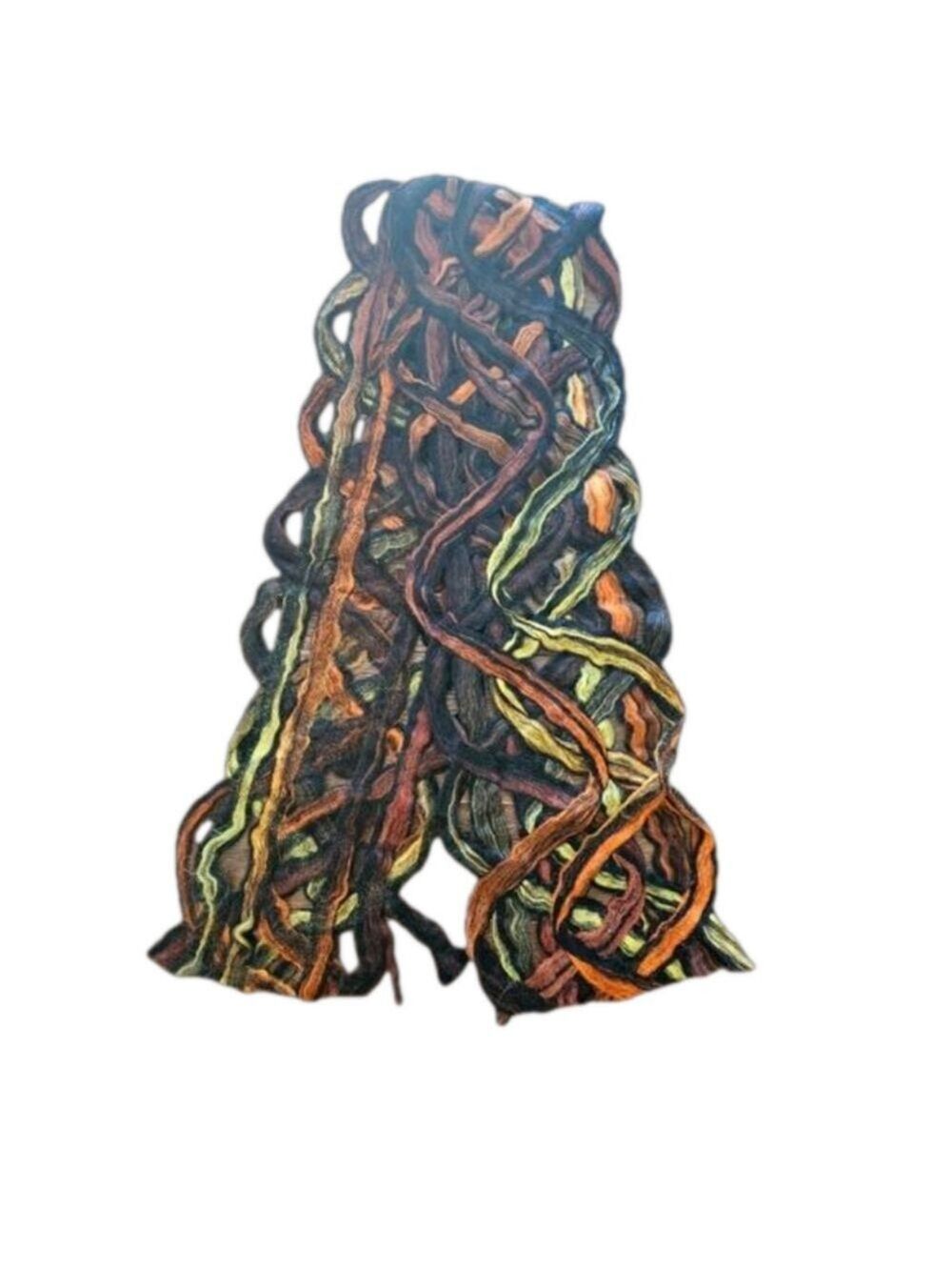 DESCOURS WOMEN'S VINTAGE 100% WOOL MULTICOLOR SWIRL PATTERN SCARF MADE IN FRANCE